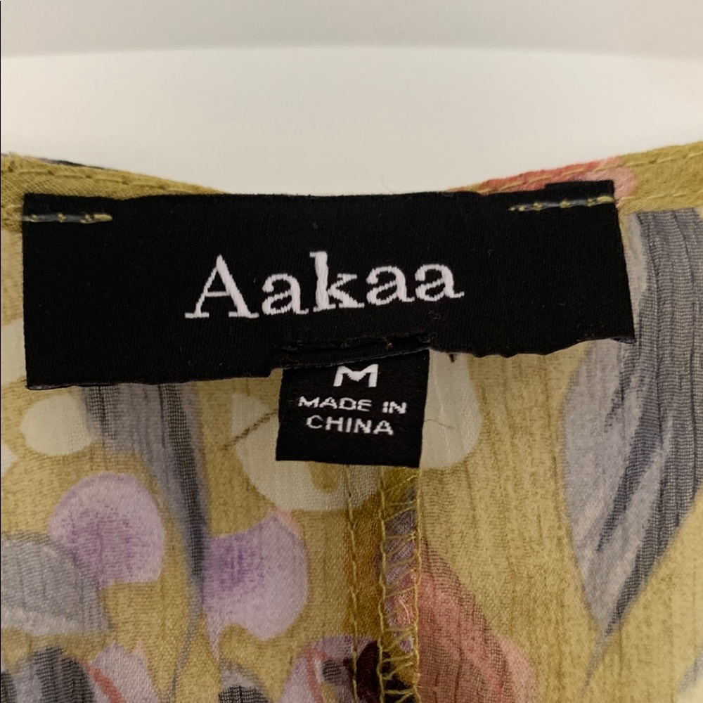 Aakaa Floral Swim Coverup in Yellow and Pink - Picture 2 of 7